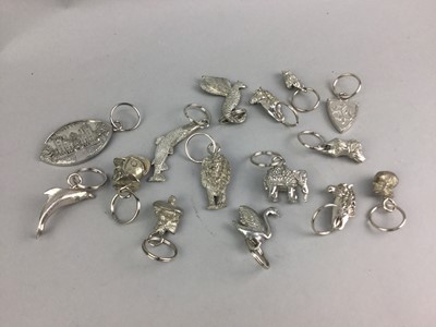 Lot 49 - A LOT OF PEWTER KEYRINGS AND FIGURES