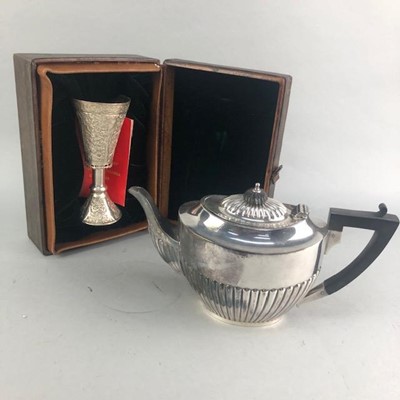 Lot 133 - A SILVER PLATED TEA AND COFFEE SERVICE AND OTHER PLATED WARE