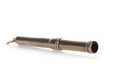 Lot 1301 - A NINE CARAT GOLD CASED PROPELLING PENCIL BY SAMPSON MORDAN