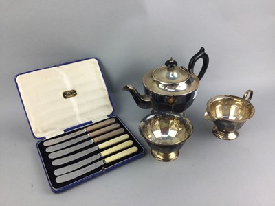 Lot 312 - A LOT OF SILVER PLATED AND BRASS WARE