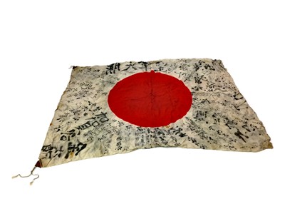 Lot 1642 - A LOT OF TWO JAPANESE WWII PERIOD 'GOOD LUCK' FLAGS ALONG WITH A HANDKERCHIEF