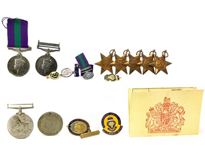 Lot 1645 - A GEORGE VI GENERAL SERVICE MEDAL ALONG WITH OTHER SERVICE MEDALS