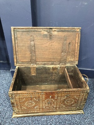 Lot 789 - AN EARLY 19TH CENTURY CHEST AND A SMALLER CASKET