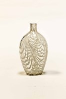 Lot 1157 - VICTORIAN NAILSEA GLASS FLASK with white and...