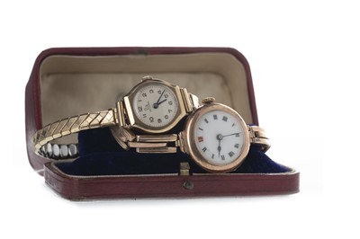 Lot 705 - TWO LADY'S GOLD WATCHES
