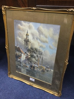 Lot 97 - DUTCH CANAL SCENES, A PAIR OF WATERCOLOURS BY E.LETT