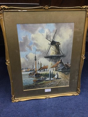 Lot 97 - DUTCH CANAL SCENES, A PAIR OF WATERCOLOURS BY E.LETT