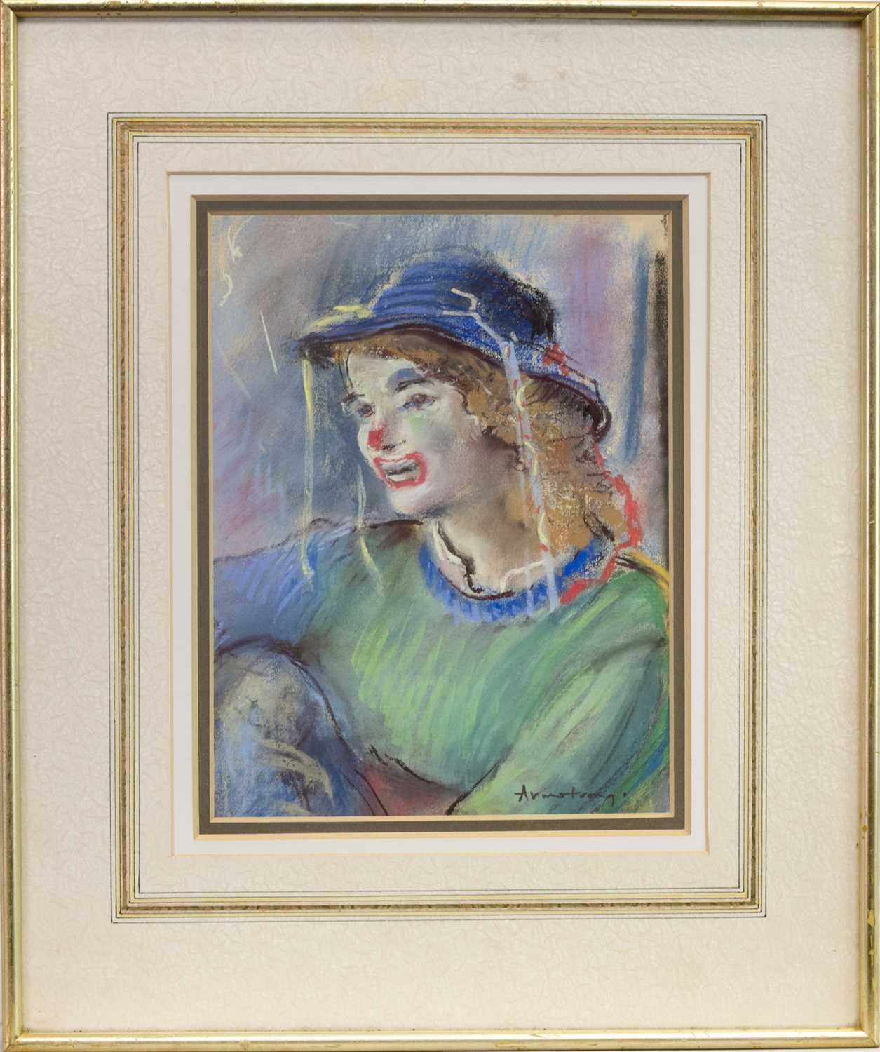 Lot 512 - GLASGOW STREET ENTERTAINER, A PASTEL BY ANTHONY ARMSTRONG