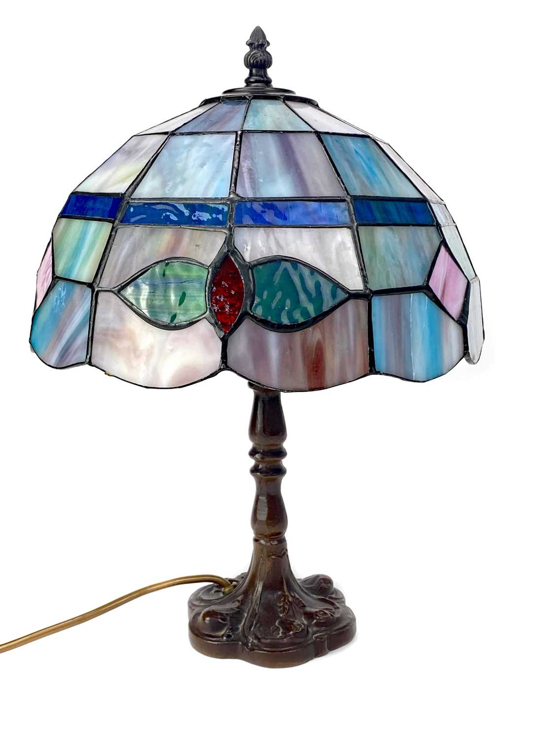 Lot 1648 - A CONTEMPORARY TIFFANY STYLE LAMP