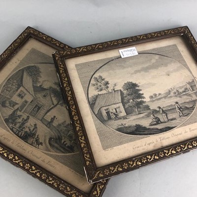 Lot 217 - A PAIR OF OVAL LINE ENGRAVINGS AFTER TENIERS AND OTHERS