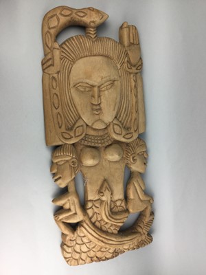 Lot 72 - A LOT OF TWO AFRICAN CARVED WOOD PANELS