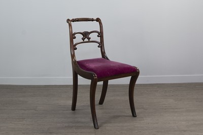 Lot 1402 - A REGENCY MAHOGANY SINGLE CHAIR