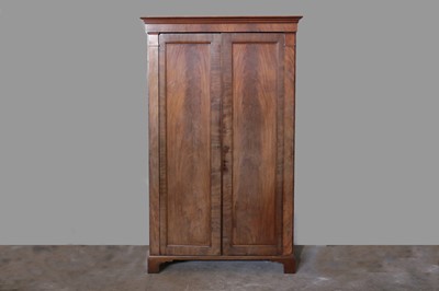 Lot 1405 - A FLAME MAHOGANY HANGING CUPBOARD