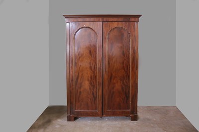 Lot 1416 - A VICTORIAN MAHOGANY TWO DOOR WARDROBE