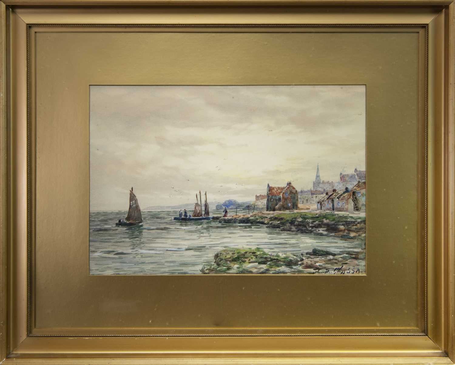 Lot 458 FISHING VILLAGE, A WATERCOLOUR BY JOHN