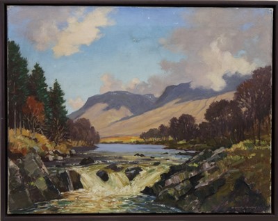 Lot 104 - GLEN ORCHY, ARGYLL, AN OIL BY WILLIAM DOUGLAS MACLEOD