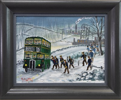 Lot 473 - ANOTHER SHIFT OVER, AN OIL BY MAL BURTON