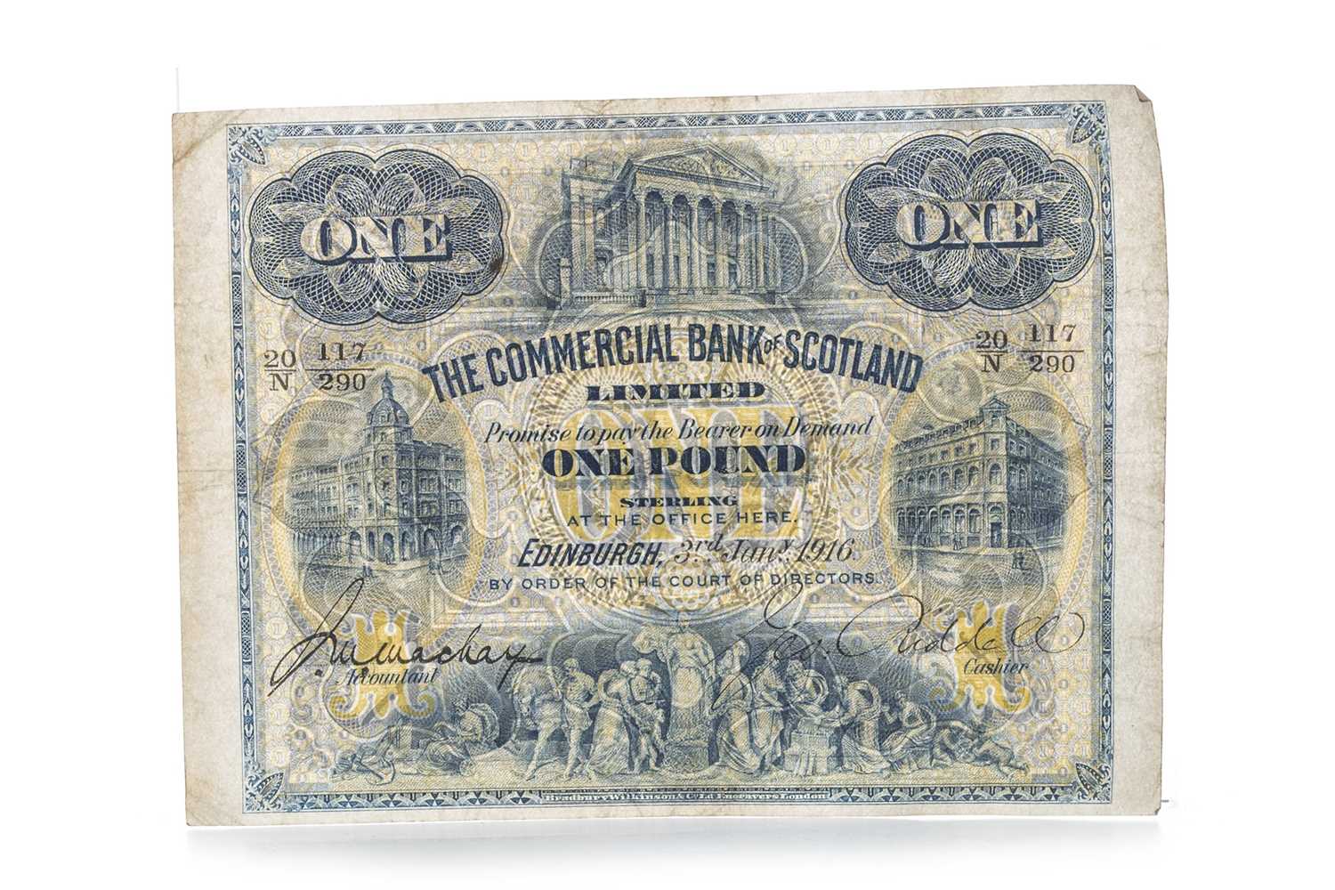 Lot 8 - THE COMMERCIAL BANK OF SCOTLAND ONE POUND £1 NOTE