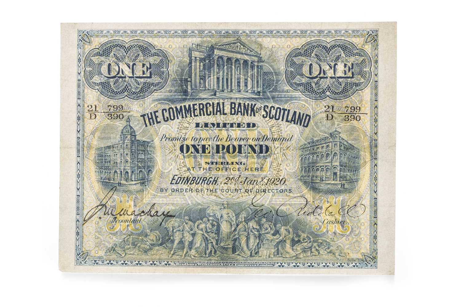 Lot 9 - THE COMMERCIAL BANK OF SCOTLAND ONE POUND £1 NOTE