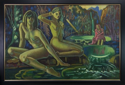 Lot 540 - THE DAUGHTERS OF BABYLON, AN OIL BY RICHARD TURNER