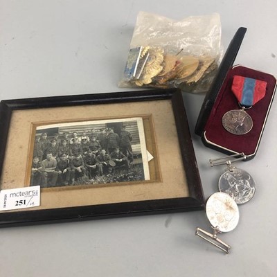 Lot 251 - A CASED IMPERIAL SERVICE MEDAL ALONG WITH OTHER MEDALS AND PHOTOGRAPHS
