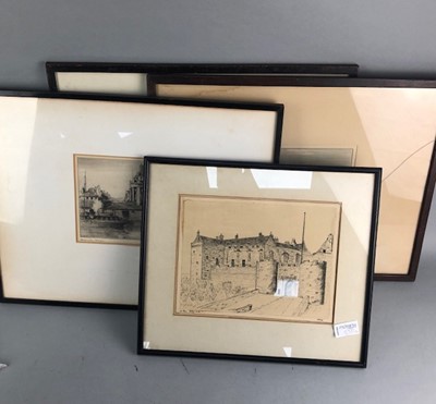 Lot 230 - A LOT OF GIBSON ETCHINGS AND A PEN AND INK DRAWING
