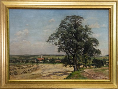 Lot 476 - HARVEST TIME, AN OIL BY ALFRED MILAN