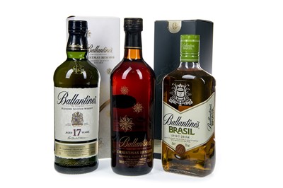 Lot 215 - BALLANTINE'S 17 YEARS OLD, CHRISTMAS RESERVE AND BRASIL