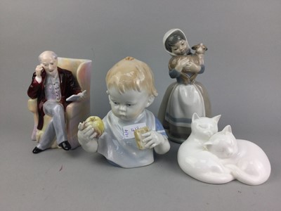 Lot 413 - A ROYAL DOULTON FIGURE OF 'IMAGES OF NATURE' AND THREE OTHER FIGURES