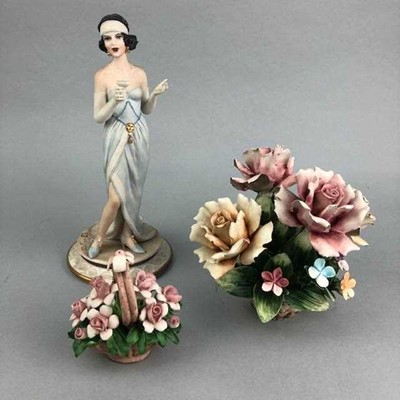 Lot 414 - AN ITALIAN FIGURE OF A BOY AND OTHER SIMILAR FIGURES AND POSIES