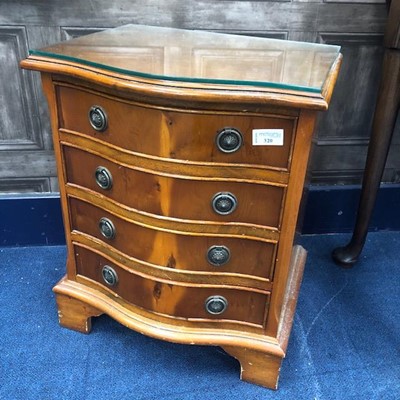 Lot 320 - A 20TH CENTURY YEW WOOD CHEST
