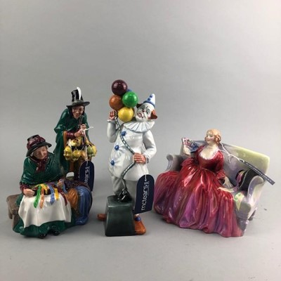 Lot 362 - A ROYAL DOULTON FIGURE OF 'BALLOON CLOWN' AND THREE OTHERS