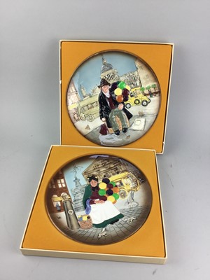 Lot 397 - A ROYAL DOULTON CHARACTER PLATE OF 'THE OLD BALLOON SELLER' AND ANOTHER