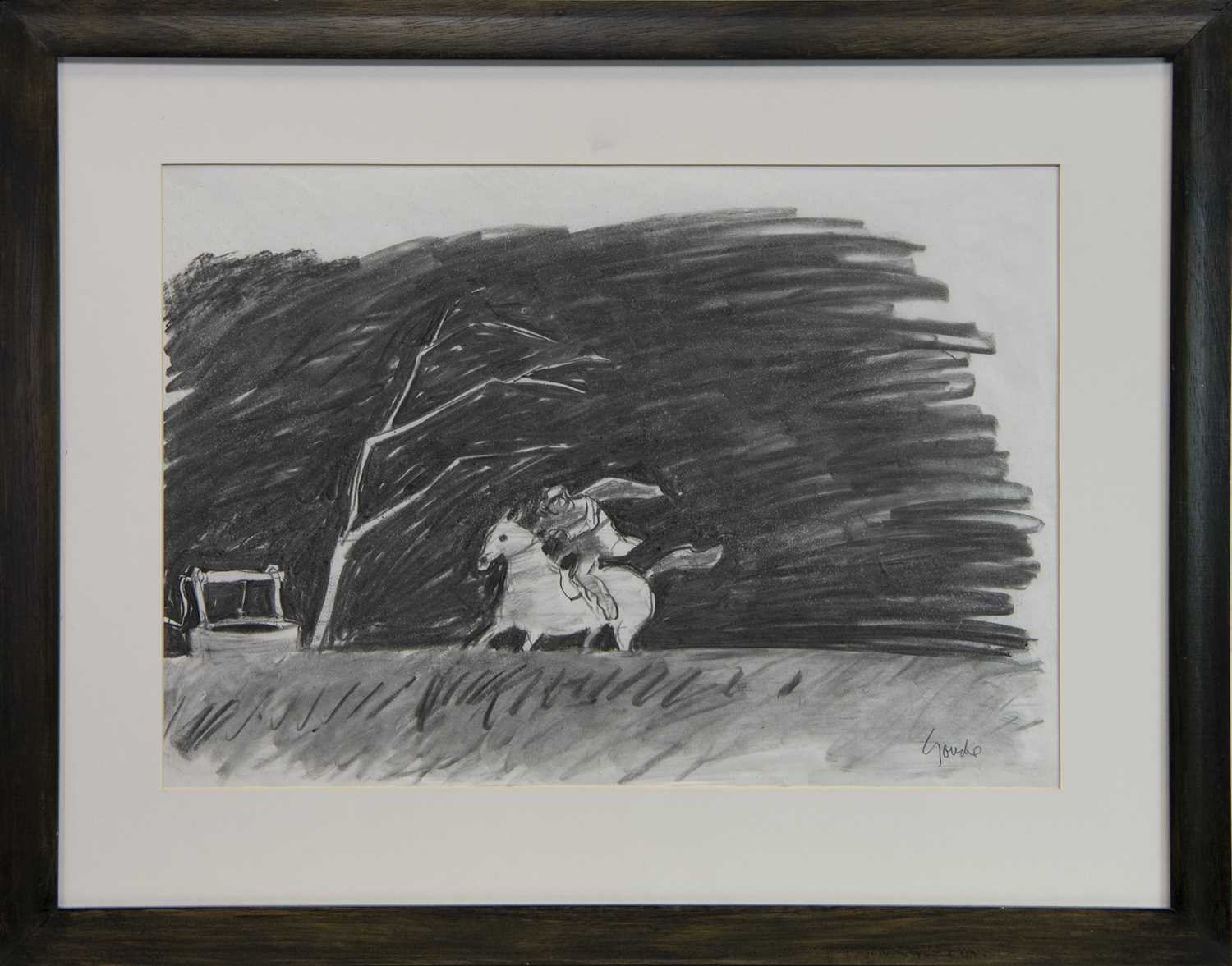 Lot 526 - TAM O'SHANTER, BY THE THORN ABOON THE WELL, A PENCIL AND WASH BY ALEXANDER GOUDIE