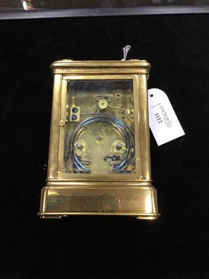 Lot 1112 - A LATE 19TH CENTURY CARRIAGE CLOCK