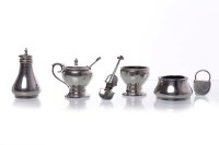 Lot 534 - TWO SILVER PART CRUET SETS including two maker...