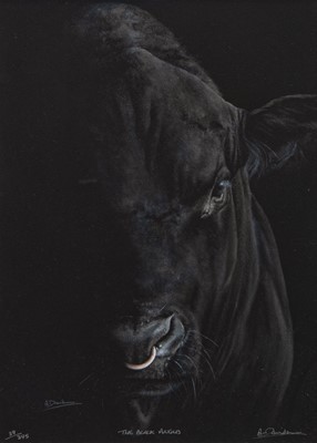 Lot 515 - THE BLACK ANGUS, A LIMITED EDITION PRINT BY A. DAVIDS