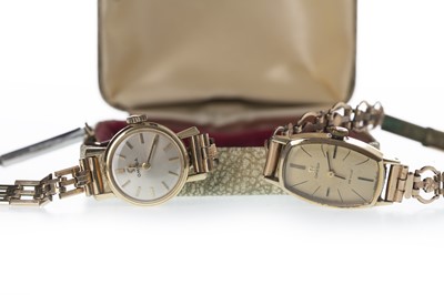 Lot 704 - TWO LADY'S GOLD PLATED OMEGA MANUAL WIND WRIST WATCHES