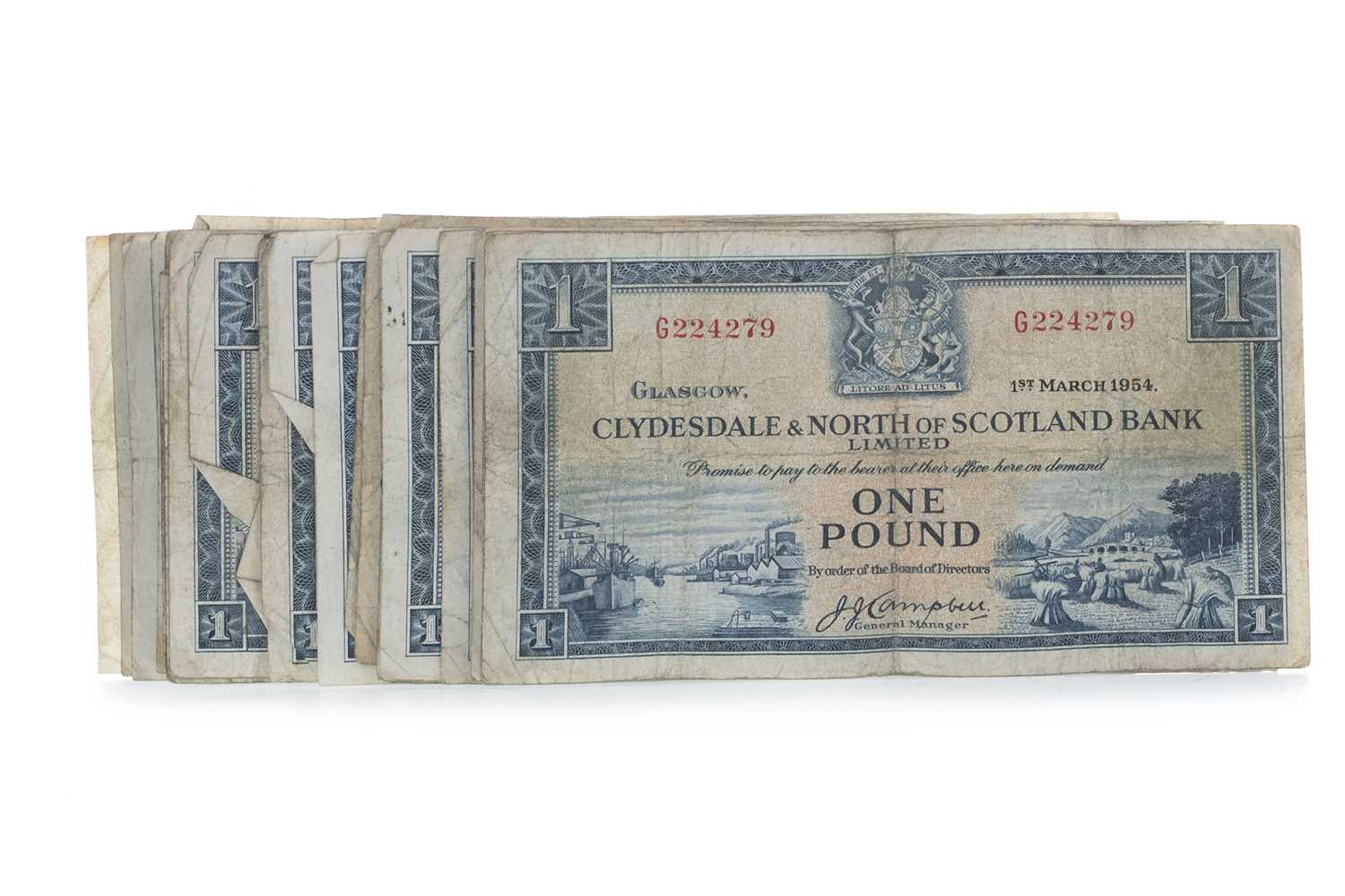 Lot 36 - A COLLECTION OF CLYDESDALE & NORTH OF SCOTLAND BANK LIMITED ONE POUND £1 NOTES