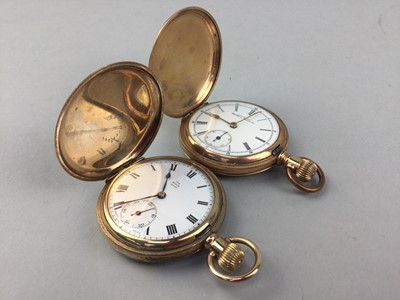 Lot 427 - A LOT OF TWO ROLLED GOLD POCKET WATCHES