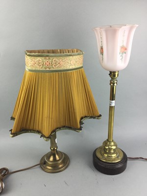 Lot 463 - A BRASS TABLE LAMP AND ANOTHER