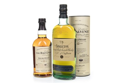 Lot 335 - BALVENIE DOUBLEWOOD AGED 12 YEARS AND SINGLETON OF DUFFTOWN AGED 12 YEARS
