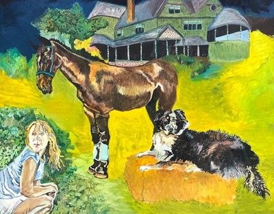 Lot 455 - HORSE AND DOG BY AMY BURCHARD