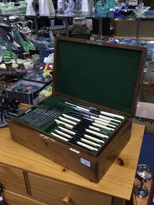 Lot 502 - A CANTEEN OF SILVER PLATED CUTLERY