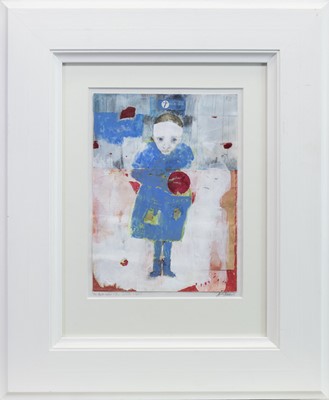 Lot 601 - THE APPLE SELLER, OUR CULTURE IS SPENT, A MIXED MEDIA BY KAREN STRANG