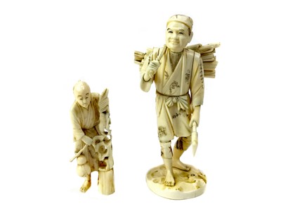 Lot 805 - A LOT OF TWO JAPANESE IVORY CARVINGS