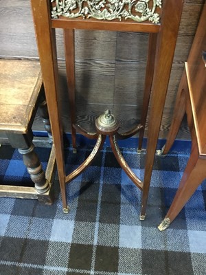 Lot 1672 - A PAIR OF MARBLE TOPPED PLANT STANDS