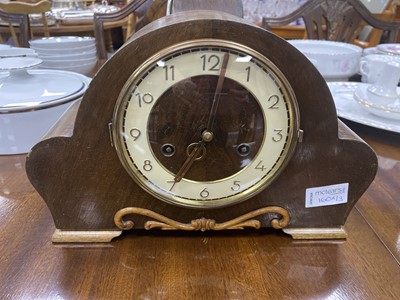 Lot 160A - A BENTIMA MAHOGANY CASED MANTEL CLOCK AND TWO OTHER CLOCKS