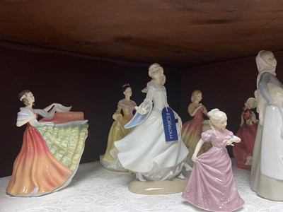 Lot 210A - A ROYAL DOULTON FIGURE OF 'WELSH BEAUTY' AND SIX OTHER FIGURES