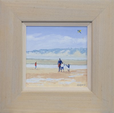 Lot 506 - FLYING THE KITE, AN OIL BY PAT HOLLAND